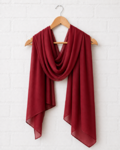 Plain Georgette Hijab – Wine Red