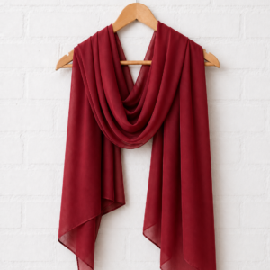 Plain Georgette Hijab – Wine Red