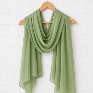 Plain Georgette Hijab – Olive Green