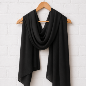Plain Georgette Hijab –Black