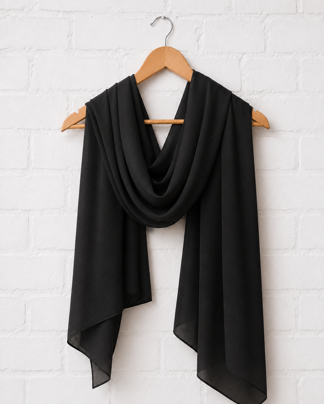 Plain Georgette Hijab –Black