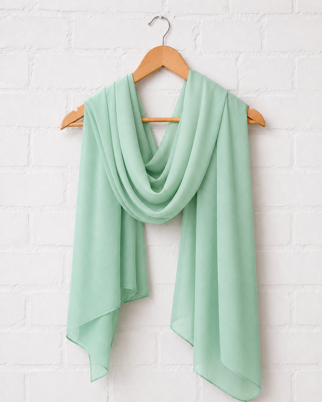 Plain Georgette Hijab - Mint Green