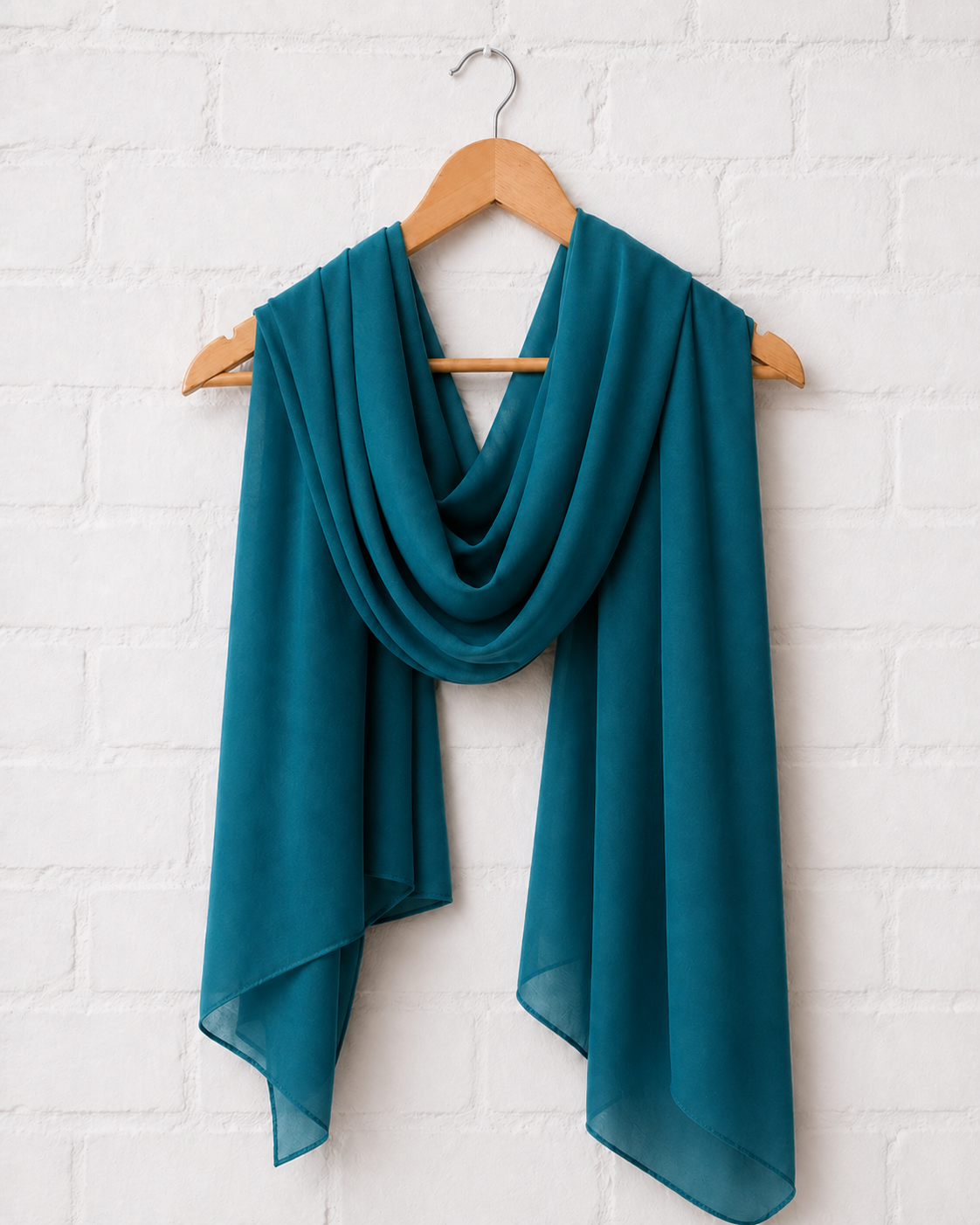 Plain Georgette Hijab - Deep Teal