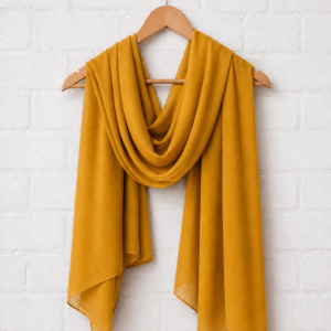 Plain Georgette Hijab - Mustard Yellow