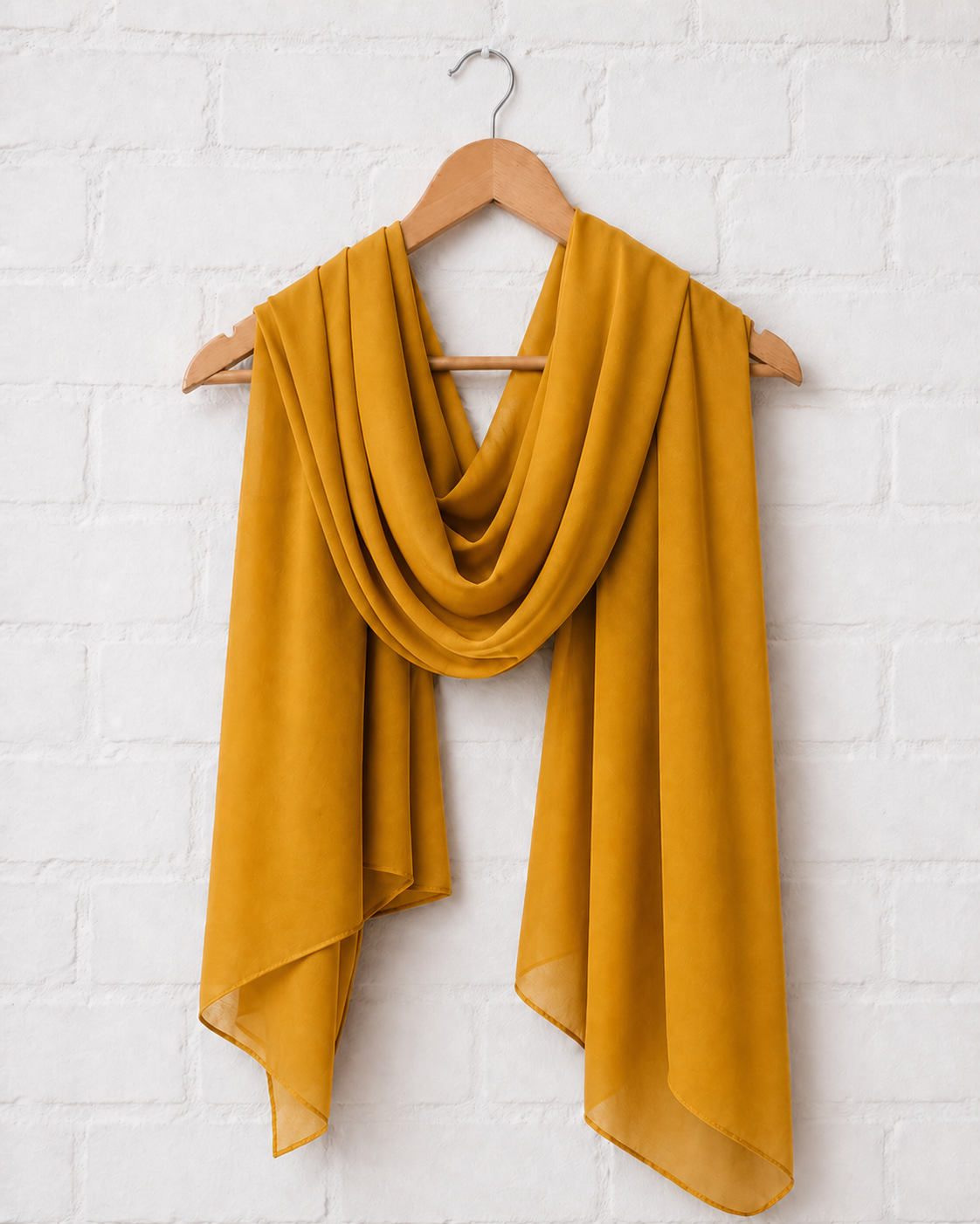 Plain Georgette Hijab - Mustard Yellow