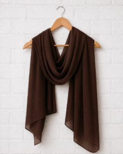 Plain Georgette Hijab – Dark Brown