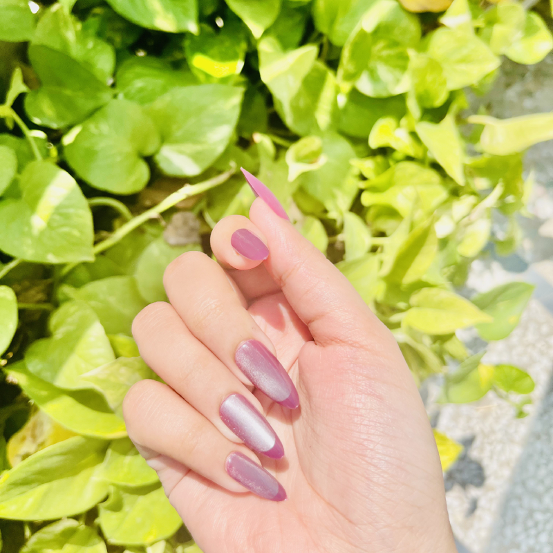 Mauve PInk Cat-Eye nails
