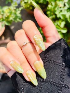 Green Cat Eye Nails