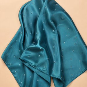 Beaded Satin Silk - Ocean Teal