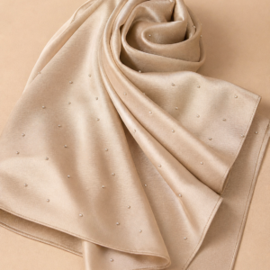 Beaded Satin Silk - Classic Beige