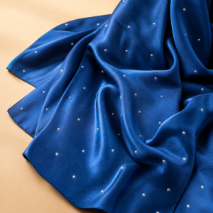 Beaded Satin Silk - Sapphire Blue