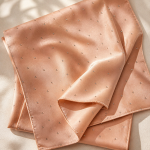 Beaded Satin Silk - Peach Nude