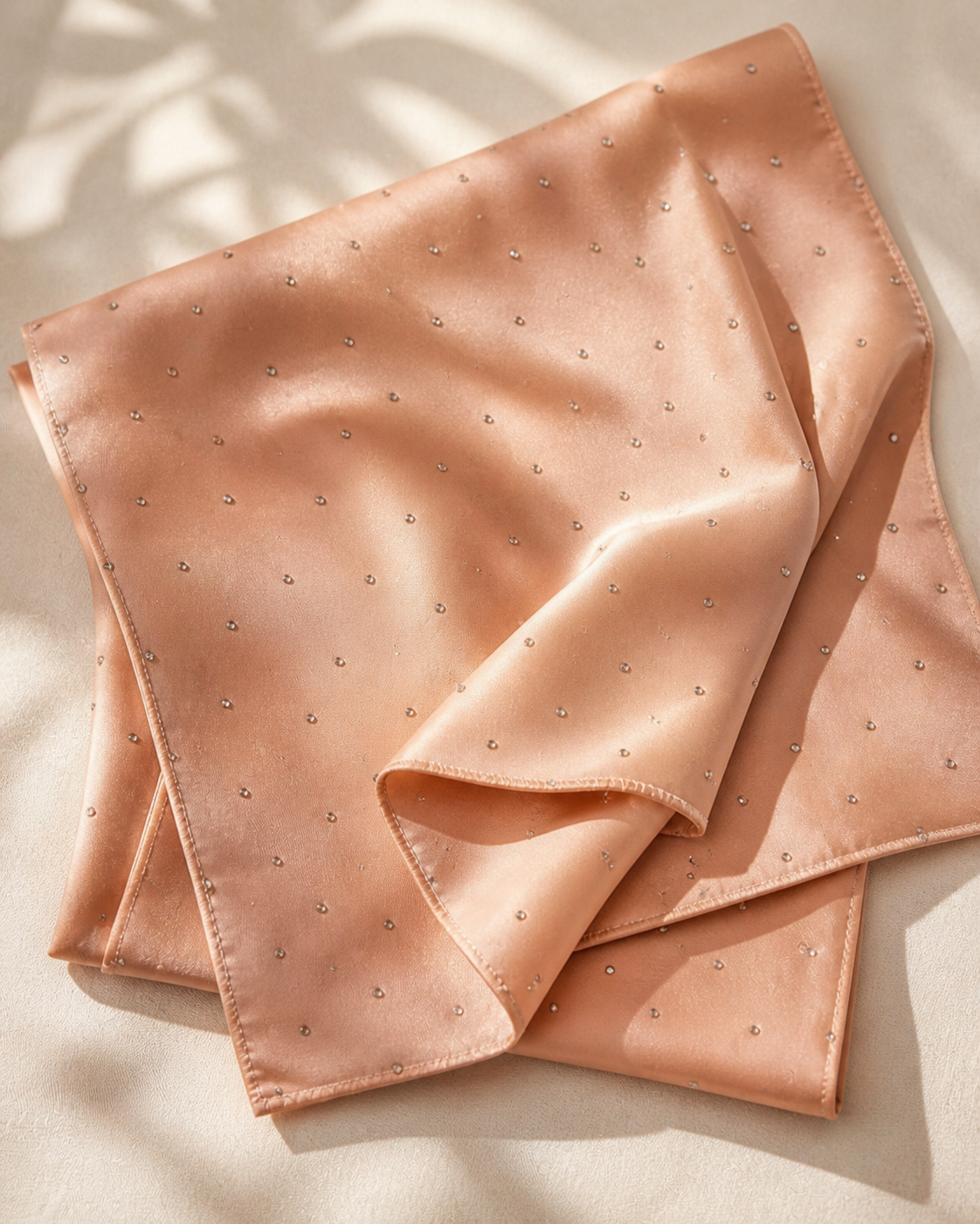 Beaded Satin Silk - Peach Nude