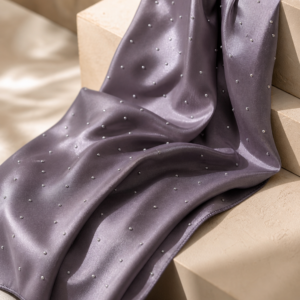 Beaded Satin Silk - Ash Lavender