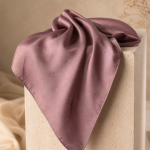 Beaded Satin Silk - Mauve Blush