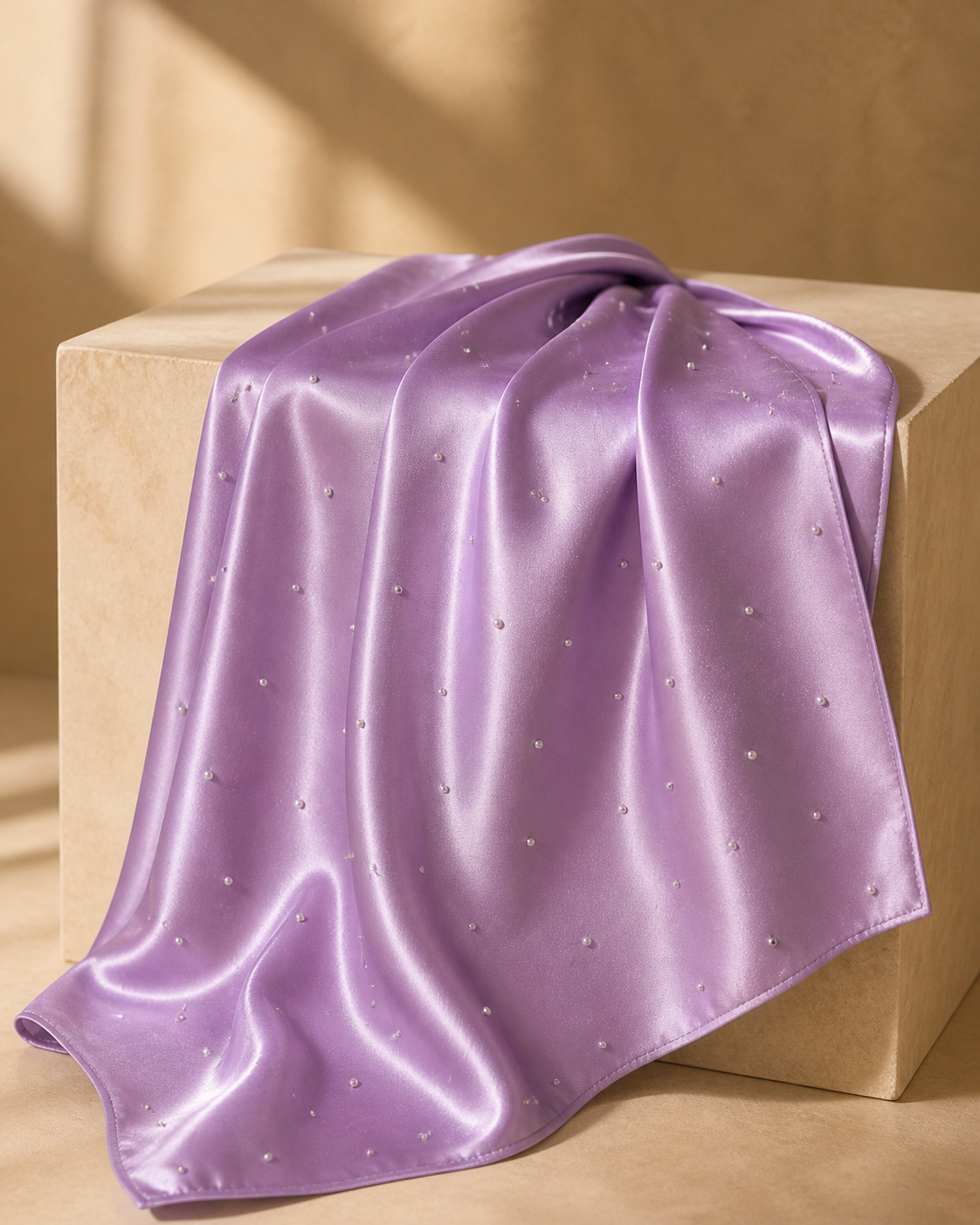 Beaded Satin Silk- Lilac