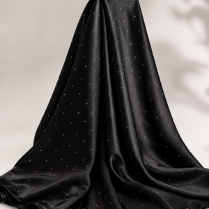 Beaded Satin Silk - Black