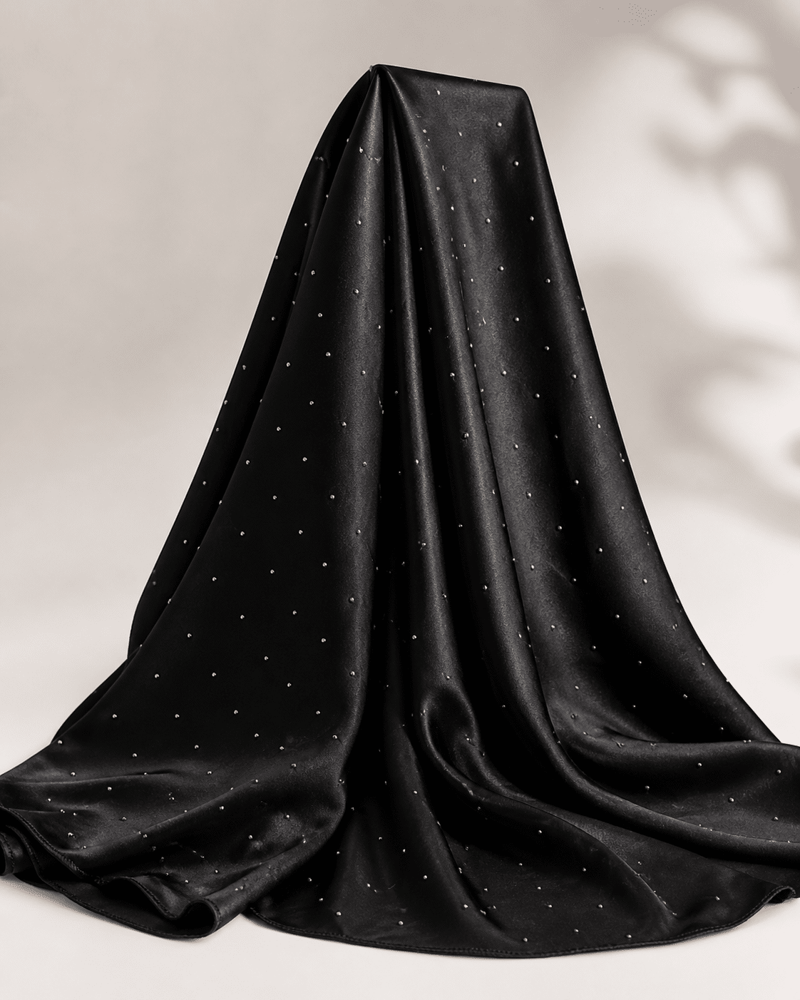 Beaded Satin Silk - Black