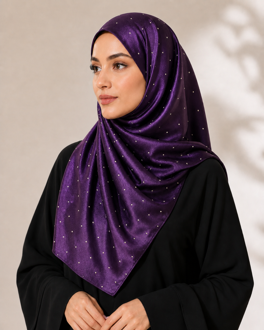Beaded Satin Silk - Purple