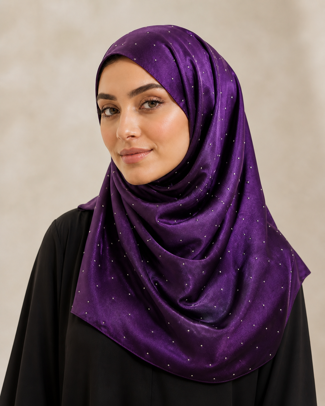 Beaded Satin Silk - Purple