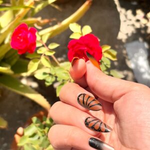Butterfly Golden Nails