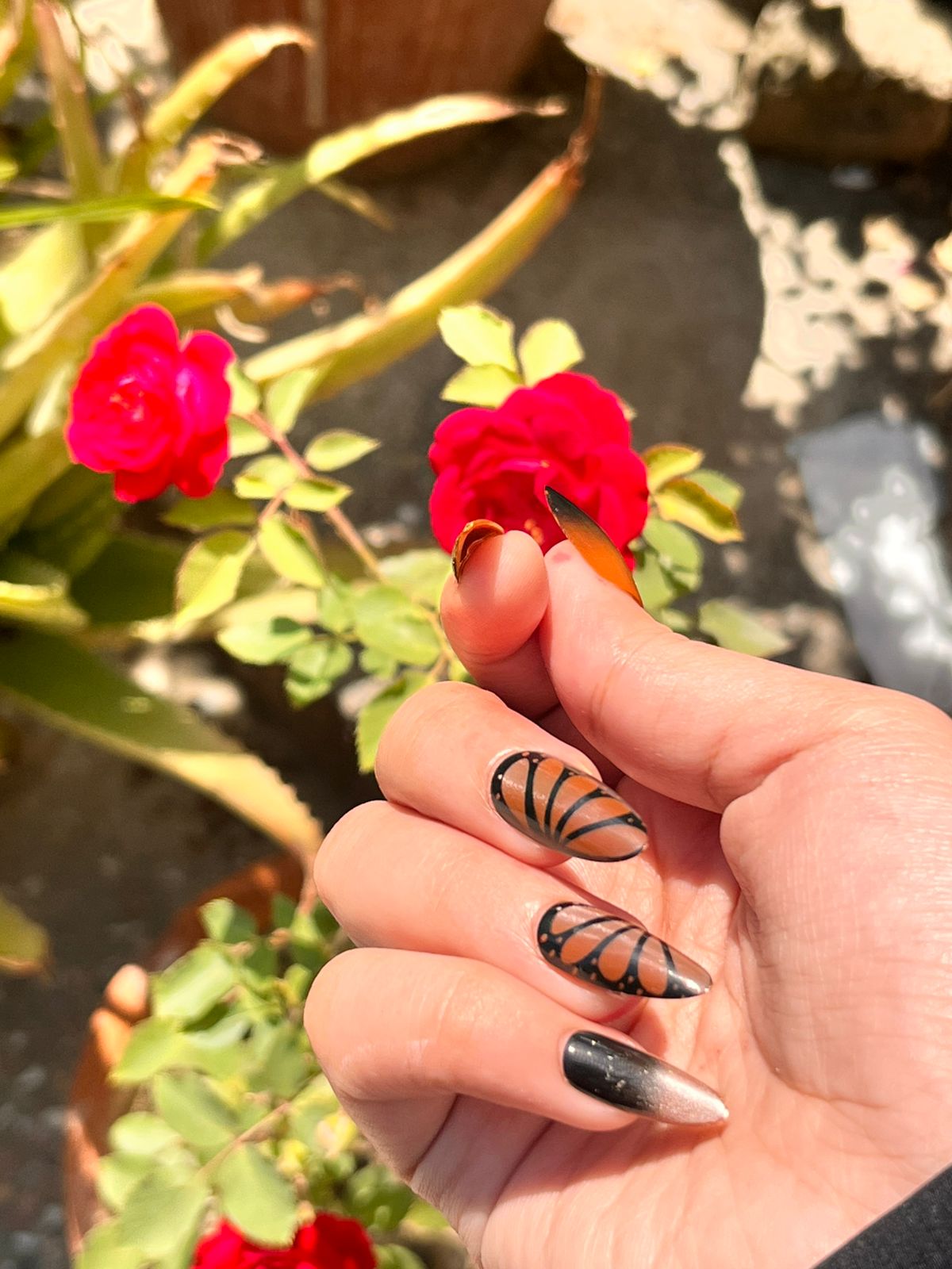 Butterfly Golden Nails